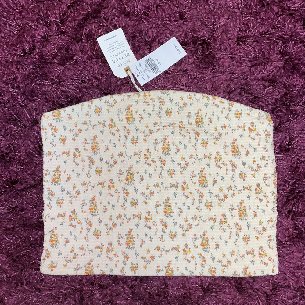 NWT AE Floral Smocked Tube Top